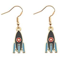 TIIMG Dainty Rocket Ship Gift Astronomy Gift Astronaut Gift Rocket Space Ship Pendant Earrings Space Lover Gift Sci-Fi Jewelry