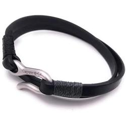 Classic Style Leather Double Wrap Handcrafted in USA - Black