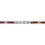 In Season Jewelry Stainless Steel Link Wristband Evil Protection Beaded Elegua Bracelet 9''