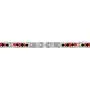 In Season Jewelry Stainless Steel Link Wristband Evil Protection Beaded Elegua Bracelet 8''