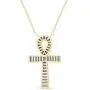 925 Sterling Silver Egyptian Ankh Baguette CZ Cross Pendant Necklace 925 Sterling Silver Egyptian Ankh Baguette CZ Cross Pendant Necklace