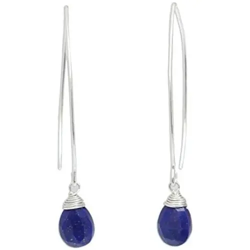 NOVICA Sterling Silver and Lapis Lazuli Dangle Earrings, Sublime NOVICA Sterling Silver and Lapis Lazuli Dangle Earrings, Sublime