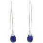 NOVICA Sterling Silver and Lapis Lazuli Dangle Earrings, Sublime