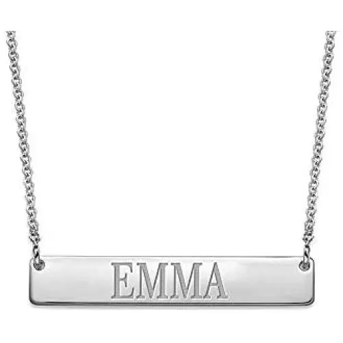 MyNameNecklace Personalized Bar Pendant Necklace Precious Metal Silver 925 Engraved with Any Name Letter Symbols-Jewelry Gift for Her