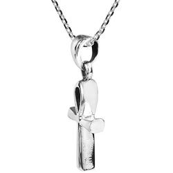 Mystic Egyptian ANKH Cross .925 Sterling Silver Pendant Necklace