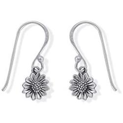 Boma Jewelry Sterling Silver Sunflower Dangle Earrings