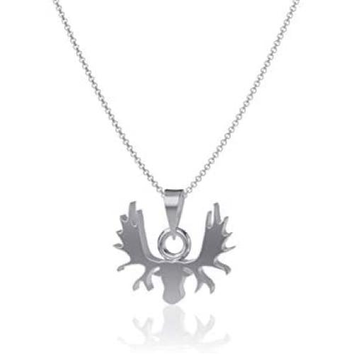 Dayna Designs Moose Pendant Necklace - Sterling Silver Jewelry Small for Women/Girls