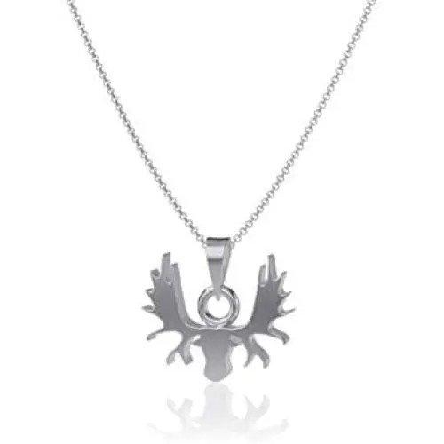 Dayna Designs Moose Pendant Necklace - Sterling Silver Jewelry Small for Women/Girls