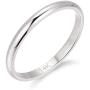 HAFEEZ CENTER 2mm Classic Plain Dome Wedding Band (14K White Gold, 6.5)