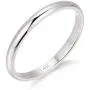HAFEEZ CENTER 2mm Classic Plain Dome Wedding Band (14K White Gold, 6.5)
