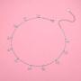 S925 Sterling Silver Celestial Jewelry Lucky Star Hollow Choker Necklace Disc Chain Statement Short Chain Necklace for Women Girls