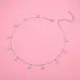 S925 Sterling Silver Celestial Jewelry Lucky Star Hollow Choker Necklace Disc Chain Statement Short Chain Necklace for Women Girls