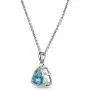 Sterling Silver Genuine or Synthetic Gemstone 8mm Trillion Bezel-Set Dainty Pendant Necklace Sterling Silver Genuine or Synthetic Gemstone 8mm Trillion Bezel-Set Dainty Pendant Necklace