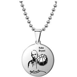 XCFS Stainless Steel Ko-be br-yant Army Tag Charm Pendant Necklace Basketball Star Memorial Souvenir Pendants