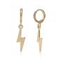 Olbye Thunder Huggies Earrings Gold Dangling Lightning Bolt Earrings Minimalist Everyday Earrings Jewelry for Women and Girls (Gold)