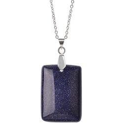 Lullabb Couple Stone Pendant Necklace Teardrop Waterdrop Crystal Jewelry for Women Men Rectangle Gemstone Chakra Healing Pendants