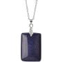 Lullabb Couple Stone Pendant Necklace Teardrop Waterdrop Crystal Jewelry for Women Men Rectangle Gemstone Chakra Healing Pendants