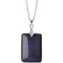 Lullabb Couple Stone Pendant Necklace Teardrop Waterdrop Crystal Jewelry for Women Men Rectangle Gemstone Chakra Healing Pendants