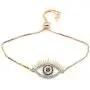 LESLIE BOULES 18K Gold Plated Evil Eye Bracelet for Women Adjustable Chain LESLIE BOULES 18K Gold Plated Evil Eye Bracelet for Women Adjustable Chain