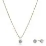 Jewelili 10k Yellow Gold 1 1/2 cttw Round Swarovski Zirconia Pendant Necklace and Earrings Set Jewelili 10k Yellow Gold 1 1/2 cttw Round Swarovski Zirconia Pendant Necklace and Earrings Set
