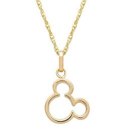 Disney Jewelry Mickey or Minnie Mouse 14K Yellow Gold Pendant Necklace, 18''