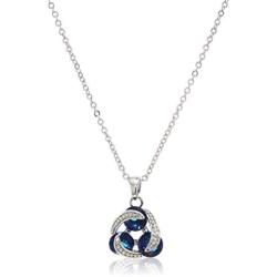 Crystalline Azuria Round Colorful Multi Blue Simulated Sapphire White Cubic Zirconia Crystals Jewellery Set Pendant Necklace 18'' Earrings 18 ct Rose Gold Plated 18K White Gold Plated for Costume Jewelry Sets for Women