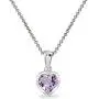 Sterling Silver Genuine or Synthetic Gemstone 7mm Heart Bezel-Set Pendant Necklace Sterling Silver Genuine or Synthetic Gemstone 7mm Heart Bezel-Set Pendant Necklace