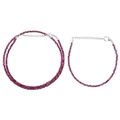 Purple Garnet Necklace Free Bracelet Gemstone Beaded Necklace January Birthstone Garnet Rhodolite Garnet Necklace Garnet Gemstone Jewelry.
