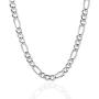 Quadri - Figaro Link Chain 7 mm in 925 Sterling Silver Italian Necklace for Men Women Boys Girls - 10 to 30 Inch - Premium Quality Made in Italy Certified - Gift Box Included