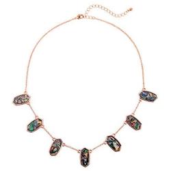 YUJIAXU Framed Etched Oval Faux Druzy Glitter Statement Short Necklace for Womens Gift Outfit Jewelry