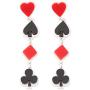 Playing Cards Suit Dangle Poker Blackjack Heart Spade Club Casino Dangle Drop Earrings