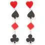 Playing Cards Suit Dangle Poker Blackjack Heart Spade Club Casino Dangle Drop Earrings