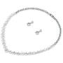 WeimanJewelry White Gold/Gold/Rose Gold Plated Women Cubic Zirconia Round Cut CZ Bridal Necklace and Drop Earring Set for Bride Wedding