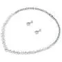 WeimanJewelry White Gold/Gold/Rose Gold Plated Women Cubic Zirconia Round Cut CZ Bridal Necklace and Drop Earring Set for Bride Wedding