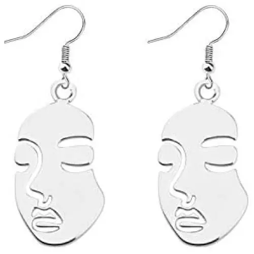 SEIRAA Face Abstract Statement Earrings Black Pride Gift for Black History Month Afro Dangle Earrings SEIRAA Face Abstract Statement Earrings Black Pride Gift for Black History Month Afro Dangle Earrings