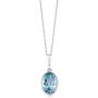 Gem Stone King 925 Sterling Silver Blue Topaz Pendant Necklace For Women 7.00 Ct Gemstone Birthstone, 14X10MM Oval Shape with 18 Inch Silver Chain