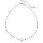GemStar USA Sterling Silver Simulated White Pearl Semi-Round Ball Dainty Choker Necklace for Women Girls