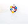 LGSY Sterling Silver Colorful Autism Puzzle HeartPearl Cage Pendants for Women, Essential Oil Diffuser Lockets for Pearl Jewelry