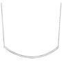 Ritastephens Sterling Silver Long Flat Curved Bar Pendant Necklace 18''