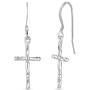 LeCalla Sterling Silver Jewelry Cross Shaped Drop Dangler Earrings for Women Girl