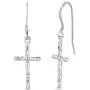 LeCalla Sterling Silver Jewelry Cross Shaped Drop Dangler Earrings for Women Girl LeCalla Sterling Silver Jewelry Cross Shaped Drop Dangler Earrings for Women Girl