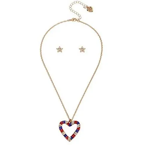 Betsey Johnson Heart Pendant & Stud Earrings Set Betsey Johnson Heart Pendant & Stud Earrings Set