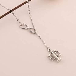 BEKECH Infinity and Scales of Justice Pendant Y Necklace Lawyer Necklace Law Student Graduation Gift New Lawyer Gift Attorney Gift
