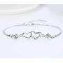 SOLINFOR Sister Bracelet - Sterling Silver Jewelry with Gift Wrapping, Card - Sister Gifts from Sister - Two Interlocking Hearts Bracelet for Women