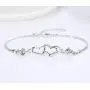 SOLINFOR Friendship Bracelet - Two Interlocking Hearts Sterling Silver Bracelet - BFF Friends Friendship Birthday Jewelry Gift Idea for Women