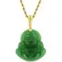 Smiling Laughing Buddha Green Jade Pendant Necklace Rope Chain Genuine Certified Grade A Jadeite Jade Hand Crafted, Jade Neckalce, 14k Gold Filled Buddha necklace, Jade Medallion