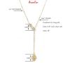 Avanlin Vintage Hamsa Infinity Necklace Gold Hand of Fatima Pendant Necklaces Y Drop Lariat Chain Jewelry for Women and Girls