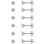 CASSIECA 6 Pairs 20G Stainless Steel Stud Cartilage Piercing Earrings Round Cubic Zirconia Earring Barbell Stud Earrings Set For Men Women Screw Flat Back Earrings For Men Women Jewelry Set