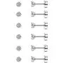 CASSIECA 6 Pairs 20G Stainless Steel Stud Cartilage Piercing Earrings Round Cubic Zirconia Earring Barbell Stud Earrings Set For Men Women Screw Flat Back Earrings For Men Women Jewelry Set