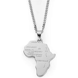 Aiyo Fashion Hip Hop Jewelry 29.5'' Long Chain Platinum 18K Gold Plated African Map Pendant Necklace for Men/Women